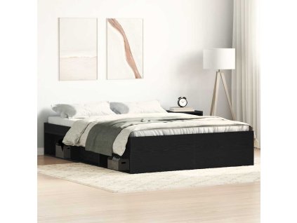 vidaXL Rám postele bez matrace černý dub 140x190 cm kompozitní dřevo