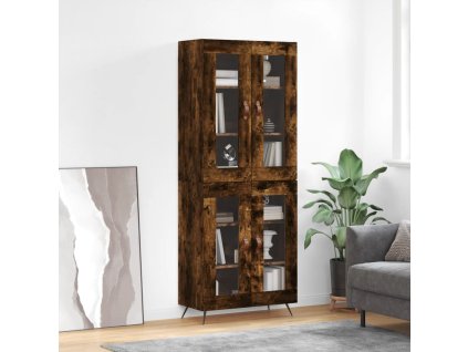 vidaXL Skříň highboard kouřový dub 69,5 x 34 x 180 cm kompozitní dřevo