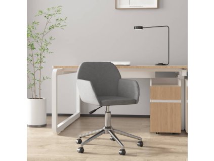 vidaXL Otočná kancelářská židle světle šedá textil
