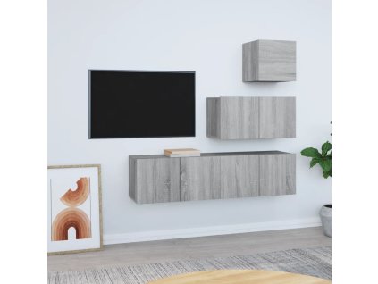 vidaXL 4dílný set TV skříněk šedý sonoma kompozitní dřevo