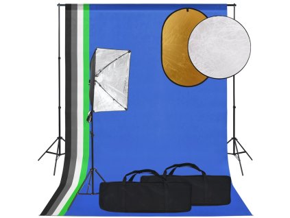 vidaXL Ateliérové vybavení sada se světly, pozadím a odraznou deskou