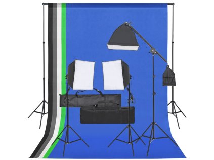 vidaXL Ateliérové vybavení sada se světly a pozadím