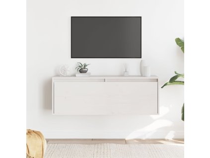 vidaXL Nástěnná skříňka bílá 100 x 30 x 35 cm masivní borové dřevo