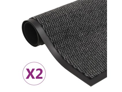 vidaXL Protiprachové obdélníkové rohožky 2 ks všité 90x150 cm antracit