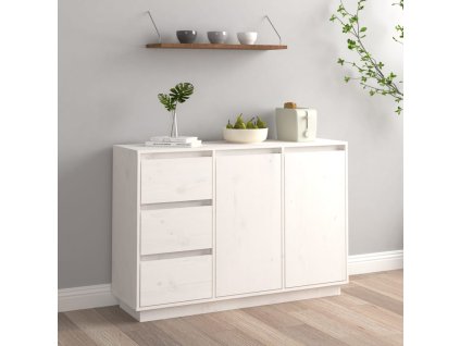 vidaXL Příborník bílý 111 x 34 x 75 cm masivní borové dřevo