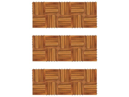 30 ks akáciové terasové dlaždice 30 x 30 cm vertikální vzor