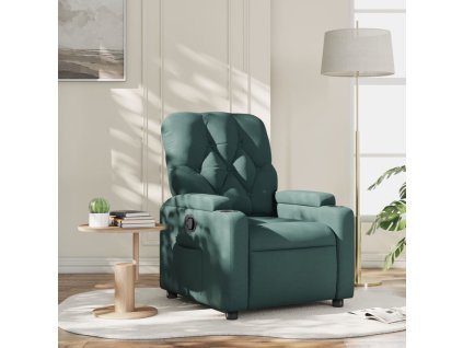 vidaXL Polohovací křeslo tmavě zelené textil