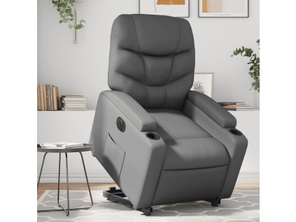 vidaXL Elektrické zvedací polohovací křeslo šedé umělá kůže