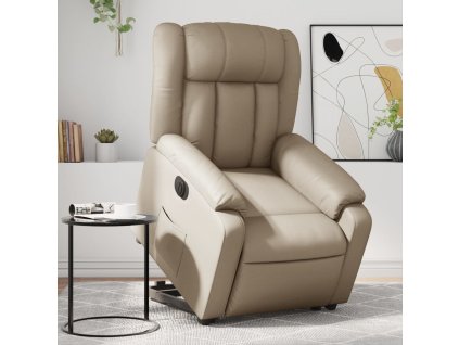 vidaXL Elektrické zvedací polohovací křeslo cappuccino umělá kůže