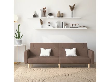 vidaXL 2místná rozkládací pohovka taupe textil