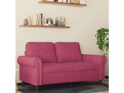 vidaXL 2místná pohovka vínová 120 cm samet