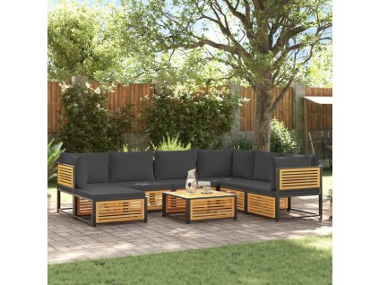 vidaXL 8dílná zahradní sedací souprava s poduškami masivní akácie