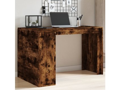 vidaXL Psací stůl kouřový dub 123,5 x 73,5 x 75 cm kompozitní dřevo