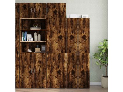 vidaXL Úzká úložná skříňka kouřový dub 50x42,5x225 cm kompozitní dřevo