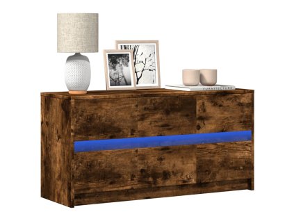 vidaXL TV skříňka s LED kouřový dub 100 x 34 x 50 cm kompozitní dřevo
