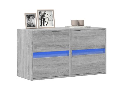 vidaXL Nástěnné TV skříňky s LED 2 ks šedé sonoma 41 x 31 x 45 cm