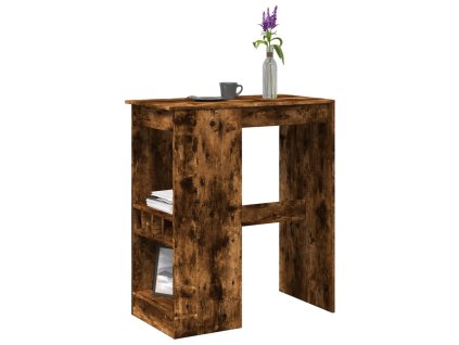 vidaXL Barový stůl s regály kouřový dub 90 x 47,5 x 103,5 cm kompozit