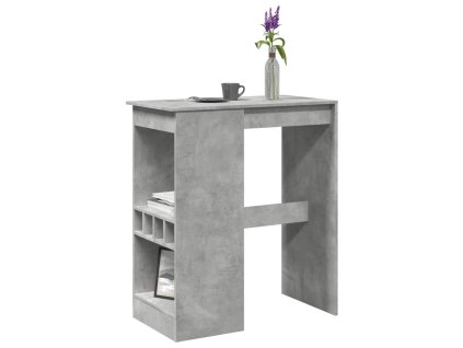 vidaXL Barový stůl s regály betonově šedý 90x47,5x103,5 cm kompozit