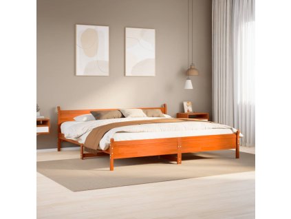 vidaXL Postel bez matrace voskově hnědá 180 x 200 cm masivní borovice