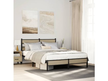 vidaXL Rám postele bez matrace dub sonoma 137x190 cm kompozitní dřevo
