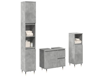 vidaXL 3dílný set koupelnového nábytku betonově šedý kompozitní dřevo