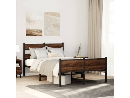 vidaXL Rám postele bez matrace hnědý dub 120 x 200 cm kompozitní dřevo