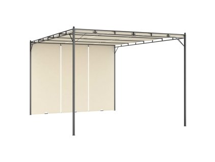 vidaXL Zahradní altán s bočním závěsem 4 x 3 x 2,25 m krémový