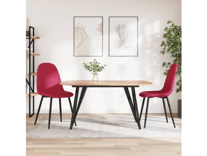 vidaXL Jídelní židle 2 ks vínové samet