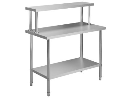 vidaXL Kuchyňský pracovní stůl s policí 120x60x120 cm nerezová ocel