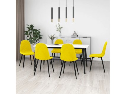 vidaXL Jídelní židle 6 ks hořčicově žluté samet
