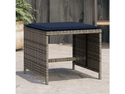 vidaXL Zahradní stoličky s poduškami 4 ks šedé 40x40x35 cm polyratan