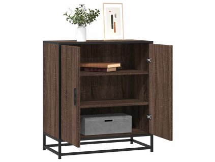 vidaXL Příborník hnědý dub 68 x 35 x 76 cm kompozitní dřevo a kov