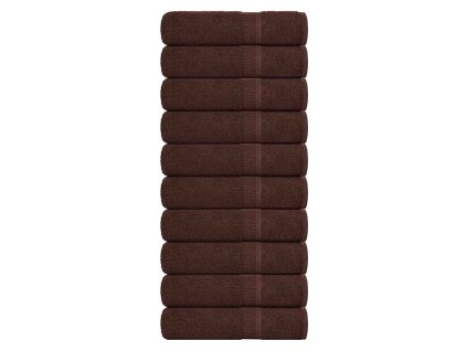 vidaXL Koupelových osušek 10 ks hnědé 100x150 cm 360 g/m² 100% bavlna
