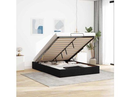 vidaXL Osmanský rám postele bez matrací černá 140x200 cm textil