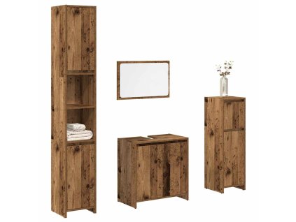 vidaXL 4dílná koupelnová sestava old wood kompozitní dřevo