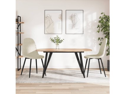 vidaXL jídelní židle 2 ks krémově bílé samet