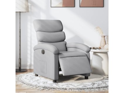 vidaXL Elektrické polohovací křeslo světle šedé textil