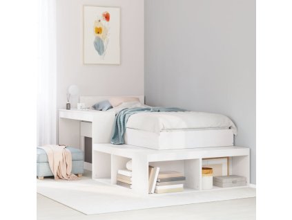 vidaXL Noční stolek s psacím stolem bílý 232 x 122 x 75 cm masivní borovice