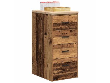 vidaXL Garážová skříň Staré dřevo 40x51x85 cm Masivní dřevo borovice