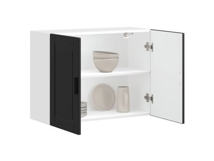 vidaXL Kuchyňská nástěnná skříňka "Porto" černý kompozitní dřevo