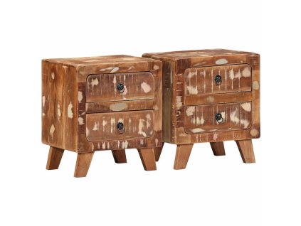 vidaXL Noční stolky 2 ks 40x32x46 cm masivní recyklované dřevo