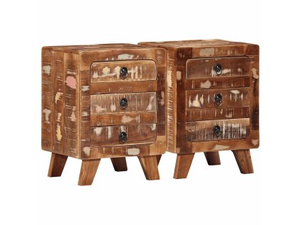 vidaXL Noční stolky 2 ks 37x32x50 cm masivní recyklované dřevo