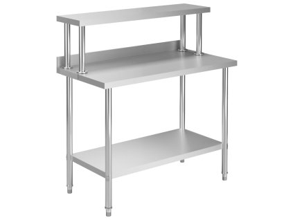 vidaXL Kuchyňský pracovní stůl s policí 120x60x120 cm nerezová ocel