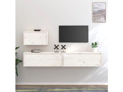 vidaXL TV skříňky 3 ks bílé masivní borové dřevo