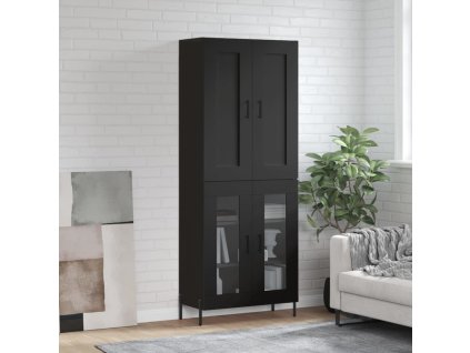 vidaXL Skříň highboard černá 69,5 x 34 x 180 cm kompozitní dřevo