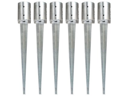 vidaXL Kotvící hroty 6 ks stříbrné 10 x 76 cm pozinkovaná ocel