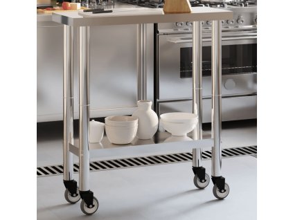 vidaXL Kuchyňský pracovní stůl s kolečky 82,5x30x85 cm nerezová ocel