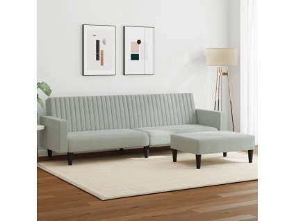 vidaXL 2dílná sedací souprava světle šedá samet