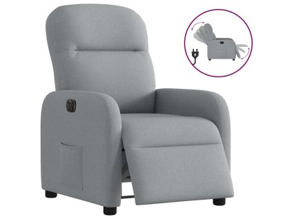 vidaXL Elektrické polohovací křeslo světle šedé textil