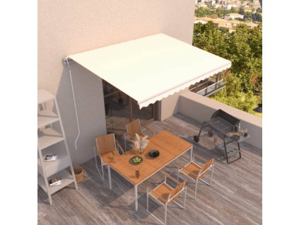 vidaXL Automatická zatahovací markýza 400 x 350 cm krémová